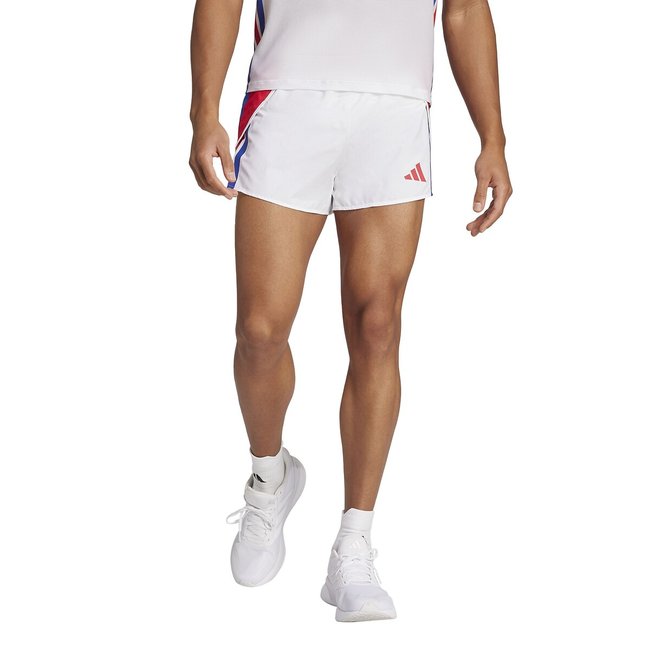 Short rétro de running blanc <span itemprop=