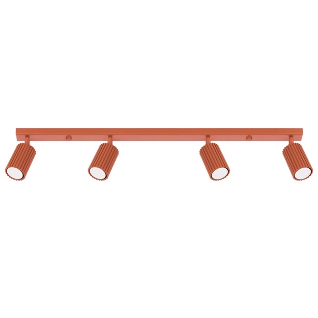 Plafonnier Aluminium Ocre Rouge GU10 4 Karbon Line Couleur rouge <span itemprop=