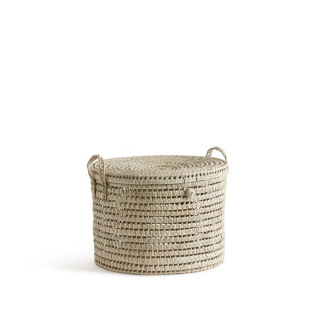 Ghada Round Palm Leaf Basket, natural, LA REDOUTE INTERIEURS