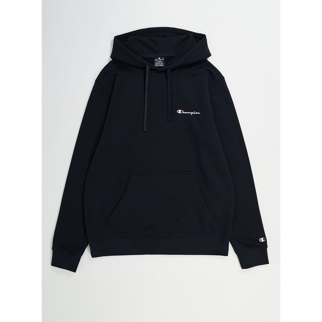 Centre logo hoodie plain black Champion La Redoute