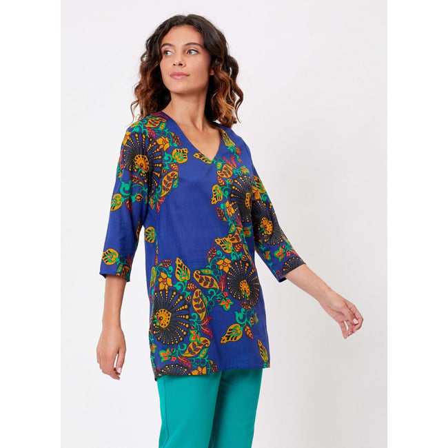 Tunique imprimée voile de coton bio LAURIE - LA FIANCÉE