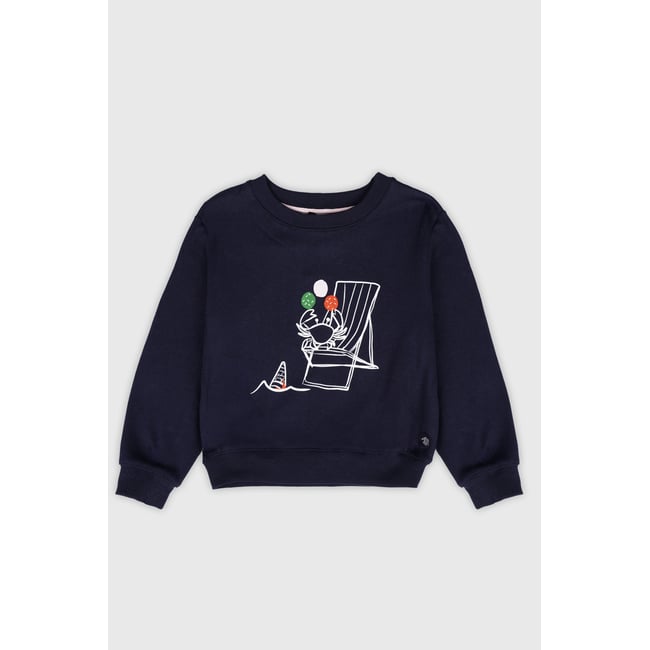 Sweat en coton rustique KIDS marine deep <span itemprop=