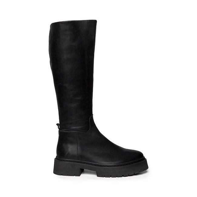 Galina Knee-High Boots in Leather, black, STEVE MADDEN