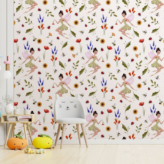 Papier peint fée clochette Couleur intissé <span itemprop=