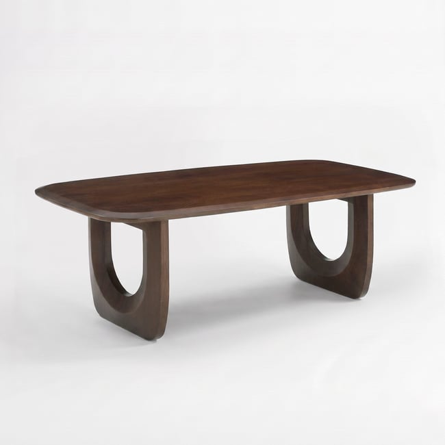 Table basse en bois de manguier massif 120 cm - MAYA Couleur marron foncé <span itemprop=