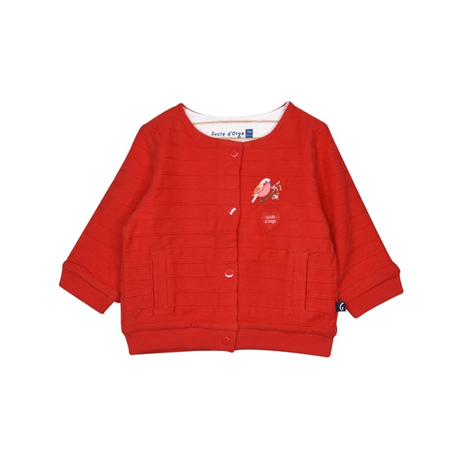 Cardigan rafaella maille bebe rouge <span itemprop=