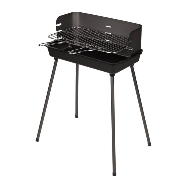 Barbecue à charbon avec cuve en fonte noir <span itemprop=