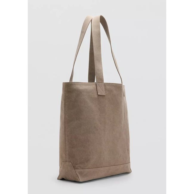 Sac cabas en coton beige <span itemprop=