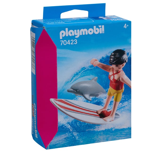 Surfeuse avec un dauphin v019845 <span itemprop=