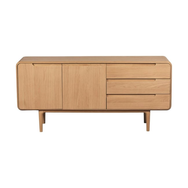 Buffet moderne en chêne clair 2 portes DERBY Couleur bois naturel <span itemprop=