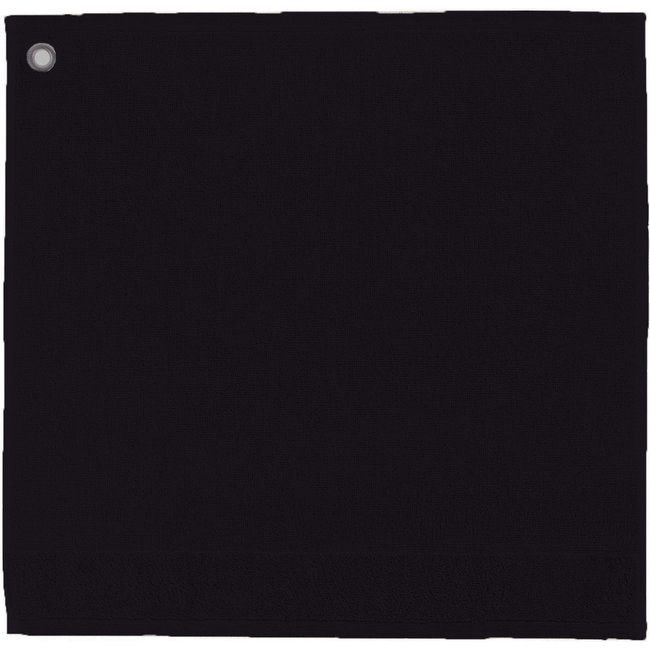 Essuie-mains coton, à œillet et uni noir <span itemprop=