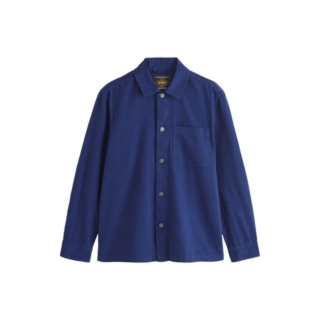 Veste-chemise en toile avec poche bleu <span itemprop=