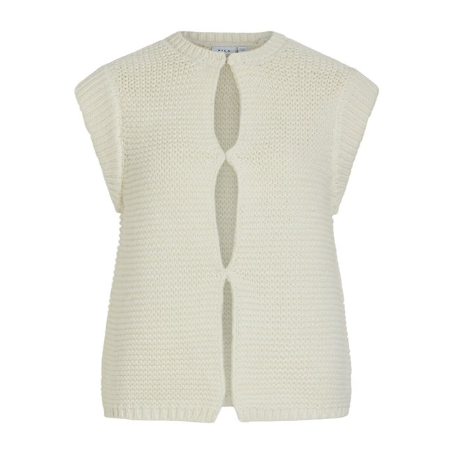 Cardigan senza maniche ecru VILA