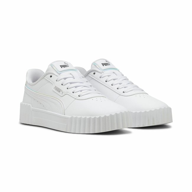Sneakers in pelle Carina 3.0 Holo 2.0 bianco/rosa PUMA