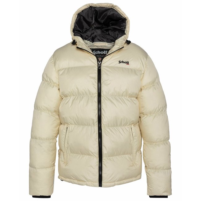 Doudoune zippée à capuche Idaho 2 blanc cassé SCHOTT