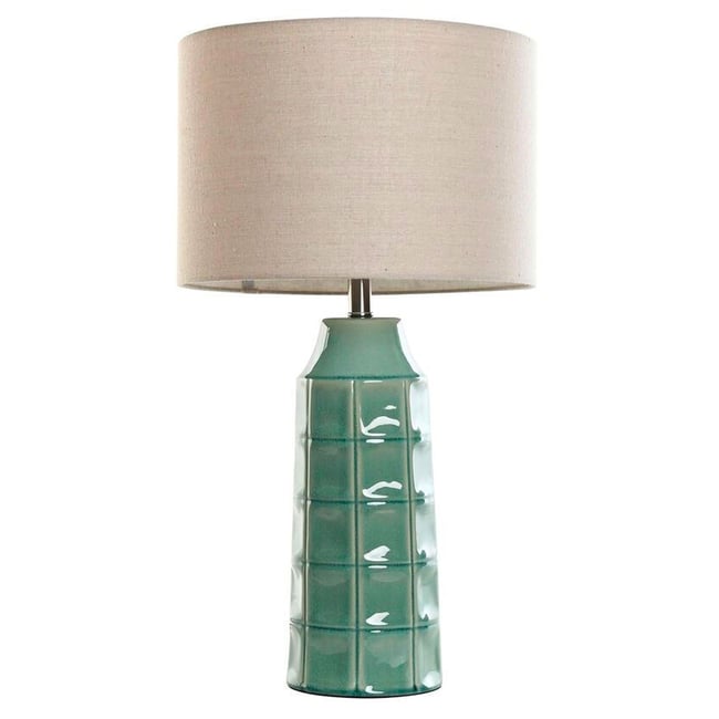 Lampe à poser en céramique verte et abat-jour lin beige 38x38x71cm Couleur v002239 <span itemprop=