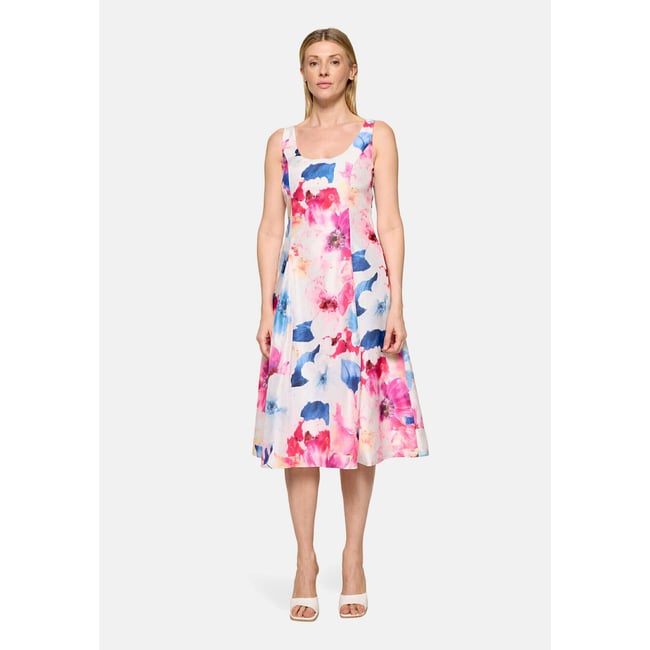Robe de cocktail à plis creux cream/pink <span itemprop=