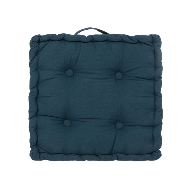 Coussin de sol Horizon uni bleu <span itemprop=