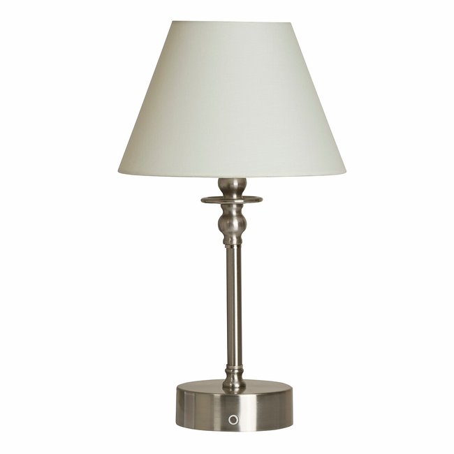 Rechargeable Satin Nickel Table Lamp, satin nickel, SO'HOME