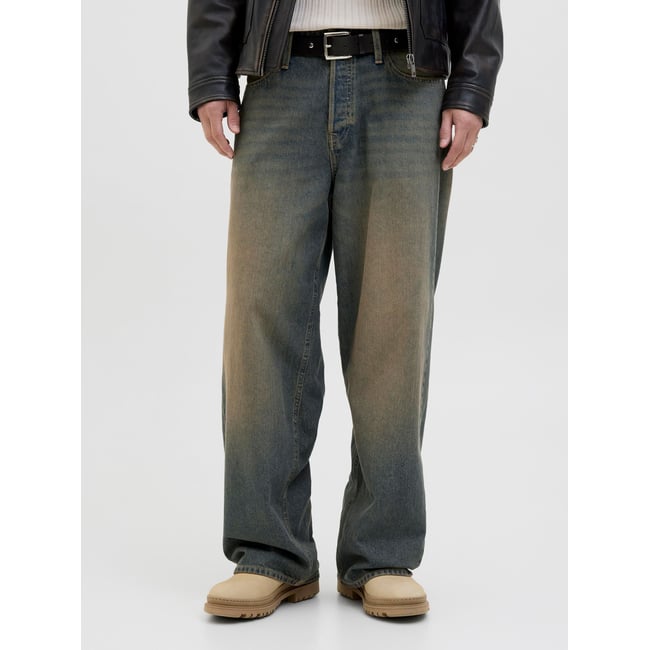 Jean À Coupe Wide blue denim <span itemprop=