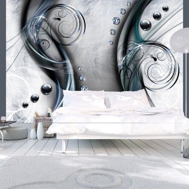 Papier peint intissé panoramique Diamond pirouette Couleur gris / argent <span itemprop=