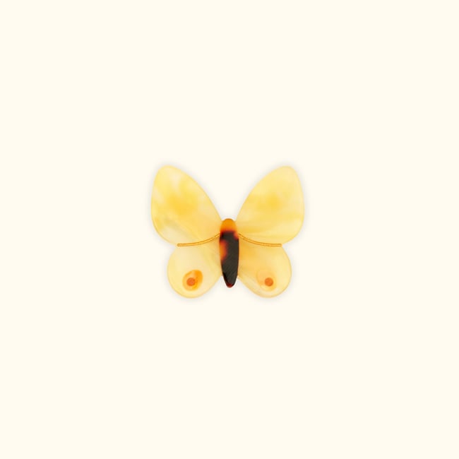 Barrette PAPILLON JAUNE jaune <span itemprop=