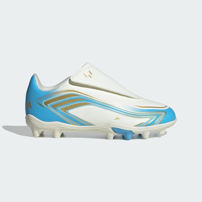 Chaussure de football velcro F50 MESSI CLUB Terrain souple/Multi-surfaces Enfants ivory / semi blue burst / icey blue <span itemprop=