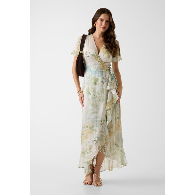 Robe Longue Imprimé Floral vert multi <span itemprop=