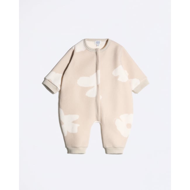 Combinaison imprimé fleuri beige latte <span itemprop=