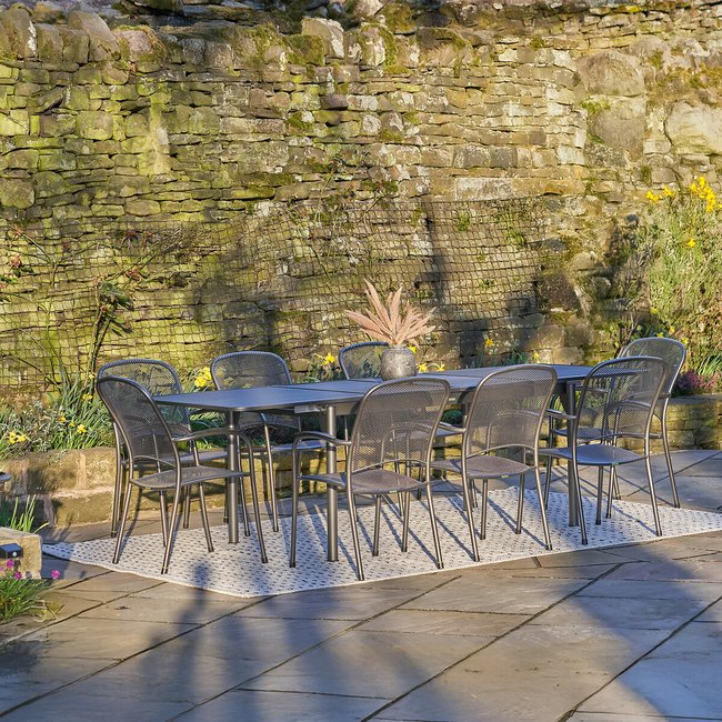 Carlo Extendable 8 Seater Garden Dining Set, grey, SO'HOME