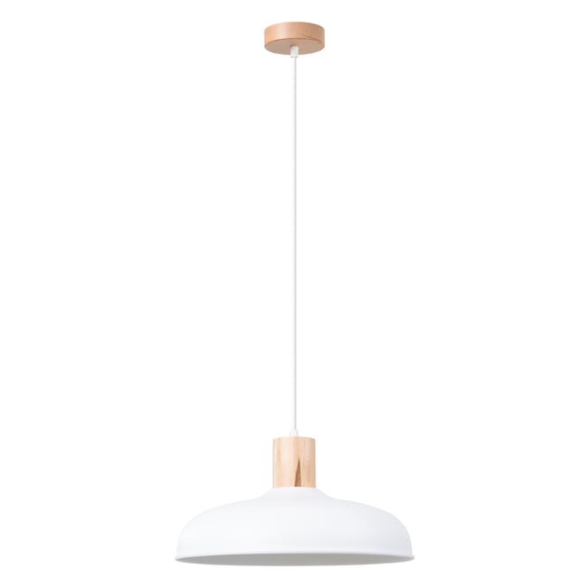 Suspension Acier Blanc E27 1 Indy Couleur blanc <span itemprop=