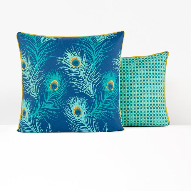 Shakhra 100% Cotton Percale 180 Thread Count Pillowcase blue/green/yellow LA REDOUTE INTERIEURS