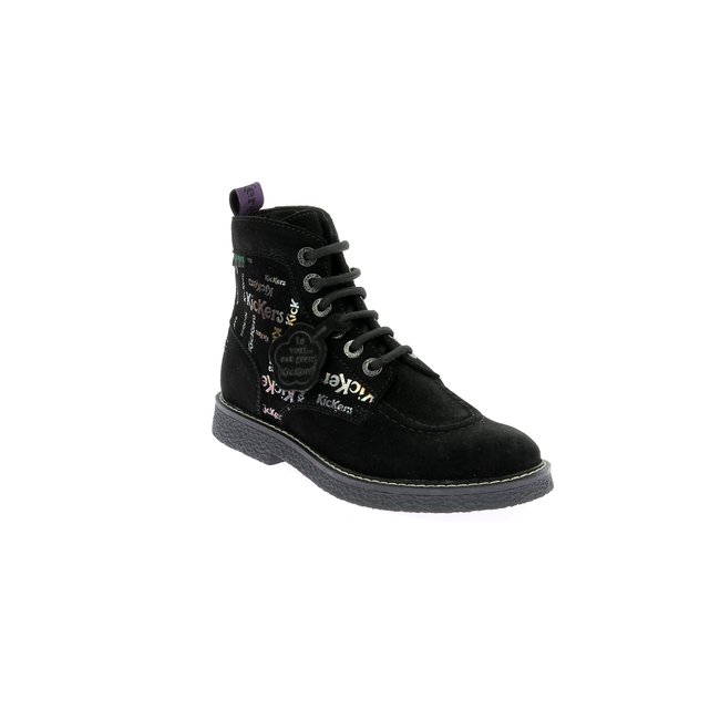 Bottillons Cuir KICK LEGENDARY noir print <span itemprop=