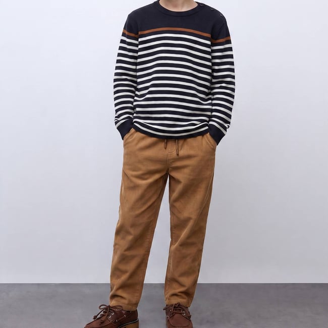 Pull marinière tricolore en laine, - MONOPRIX