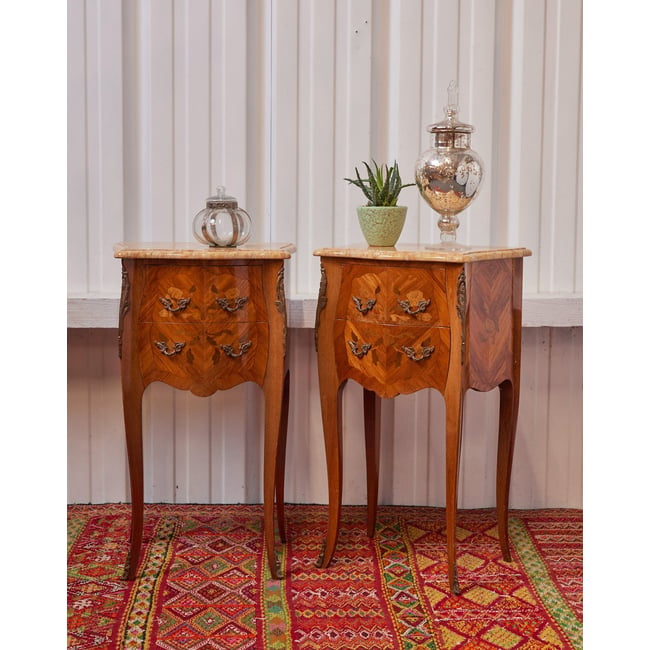 Paire de chevets en bois Odile N°1461 - Bon état Couleur bois clair <span itemprop=