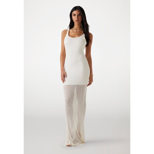 Maxi Robe Bodycon blanc <span itemprop=