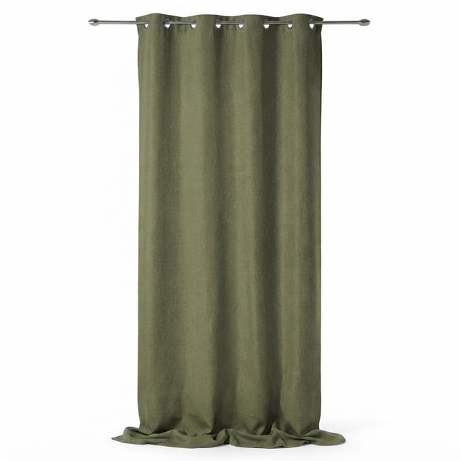Rideau a oeillets chambray Newtons kaki <span itemprop=