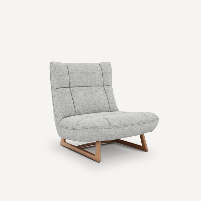 Sessel Lafar, Eiche und meliertes Gewebe grau <span itemprop=