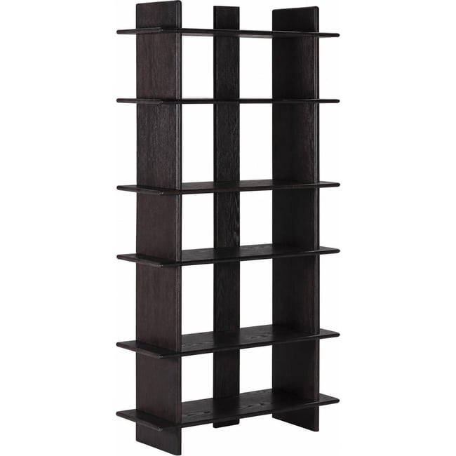Étagère haute en bois massif Couleur noir <span itemprop=