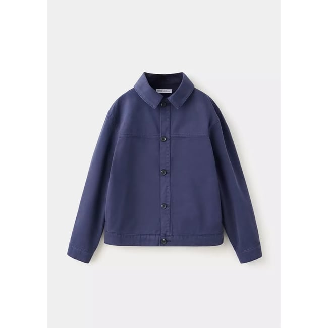 Blouson en jean bleu marine <span itemprop=