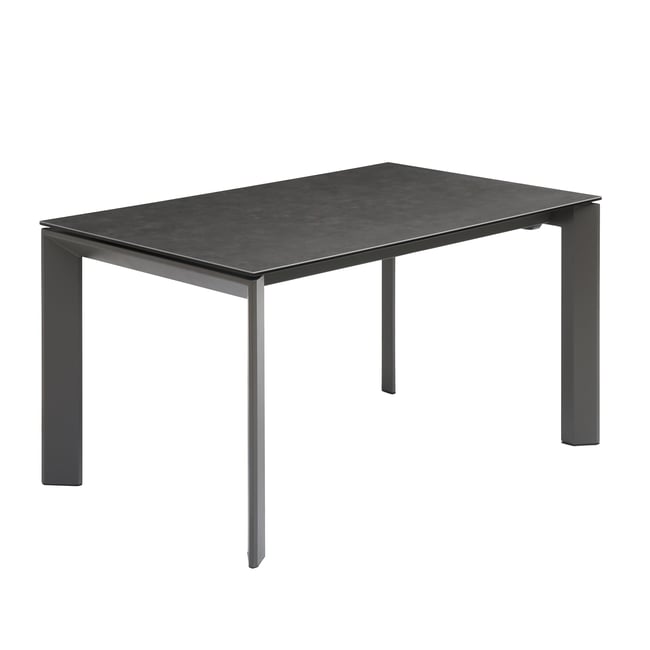 Table repas en céramique gris 140 cm avec allonge - ZAGO
