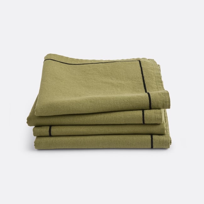 Lot de 4 serviettes de table en lin et coton lavé MÉTIS BOURDON - LA REDOUTE INTERIEURS