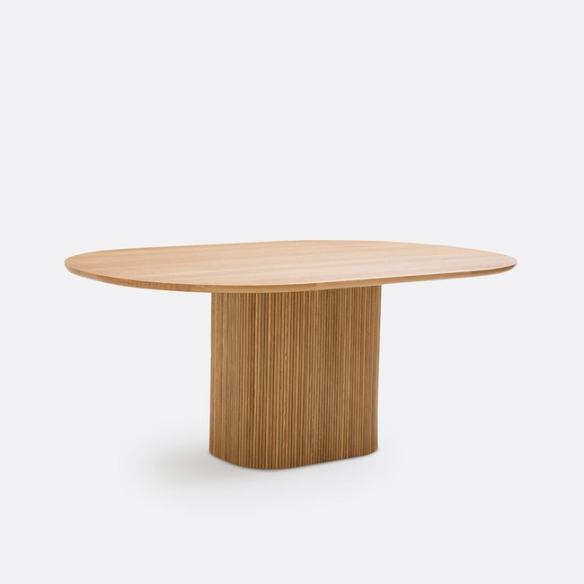 Table à manger, ovale, en plaqué chêne, pour 6 à 8 couverts, TAMULA Couleur chêne <span itemprop=