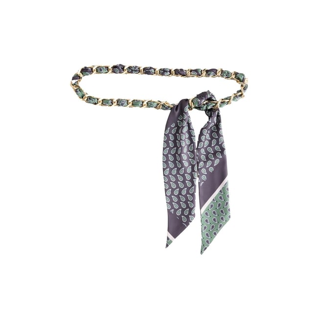 Ceinture foulard à chaîne berry paisley <span itemprop=