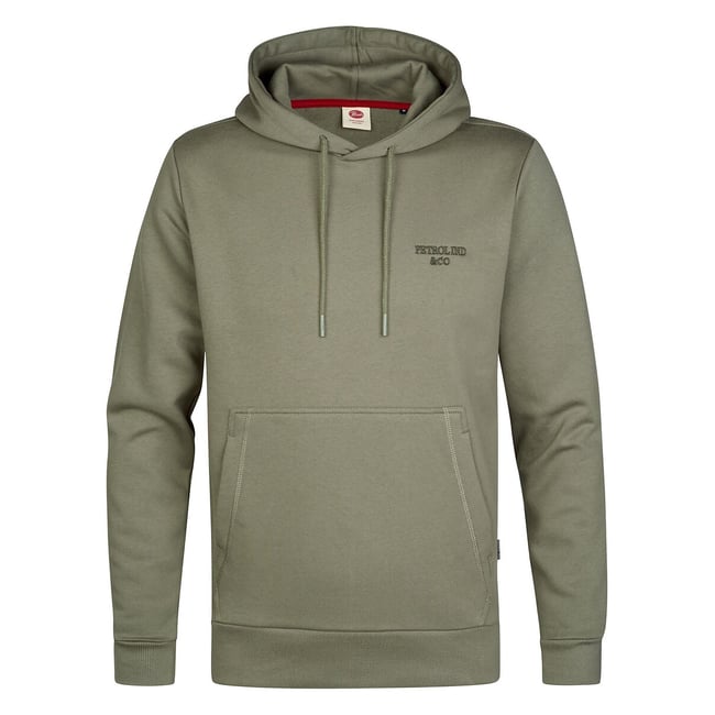 Sweat à capuche vert kaki <span itemprop=
