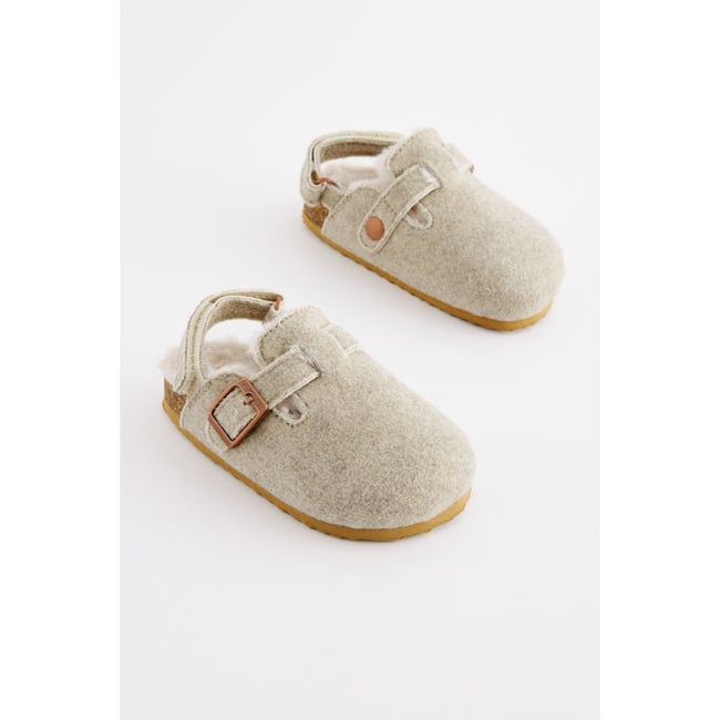 Chaussons sabots chauds doublés gris <span itemprop=