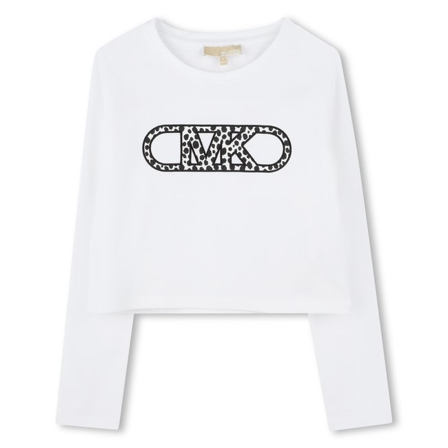 T-shirt manches longues coton blanc <span itemprop=