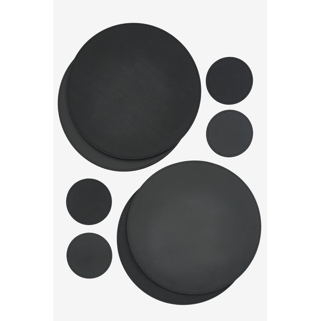 Set de table sous-verre, lot de 4 Couleur noir <span itemprop=