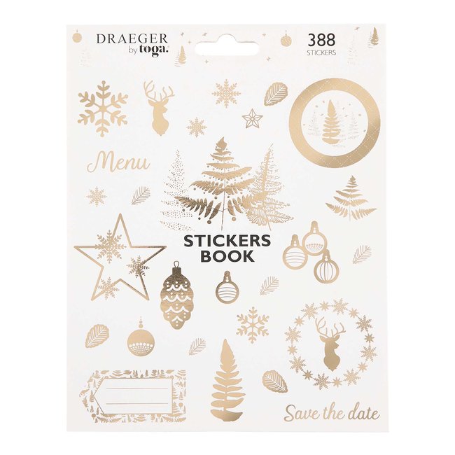 Stickers de Noël - 8 planches Couleur white <span itemprop=