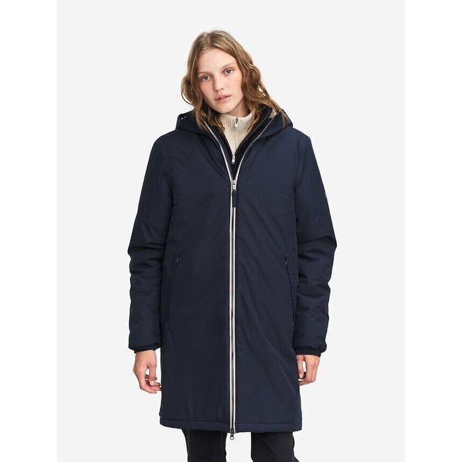 Parka Rainpack 90+ acolchada, con forro de sherpa MTD REPREVE azul marino <span itemprop=